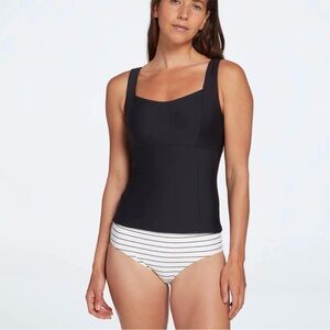 NWT CALIA by Carrie Underwood Power Sculpt Tankini Top Pure Black - size Medium